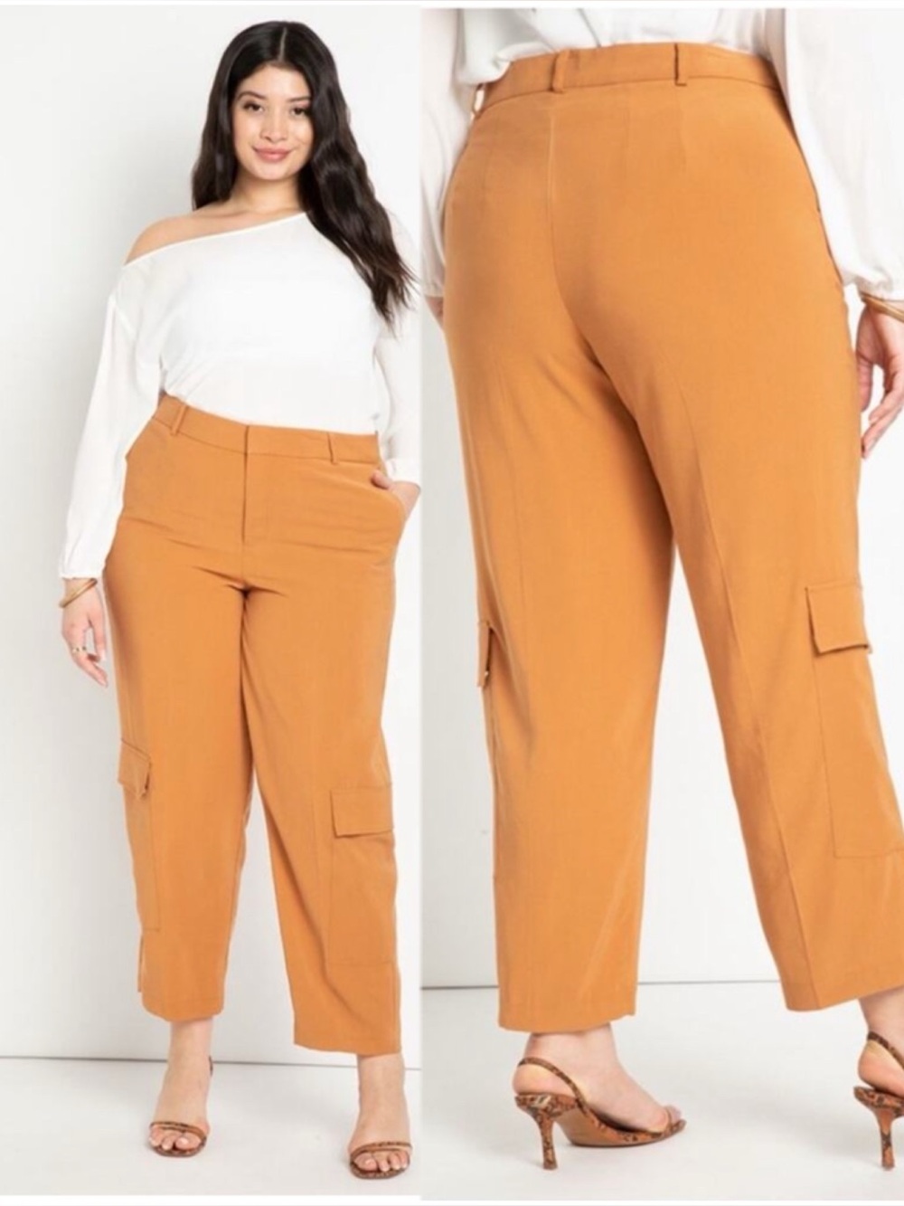 ELOQUII Straight Leg Cargo Ankle Pant